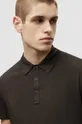 Βαμβακερό μπλουζάκι πόλο AllSaints μαύρο