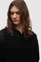 Βαμβακερό μπλουζάκι πόλο AllSaints μαύρο