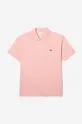 Βαμβακερό μπλουζάκι πόλο Lacoste ροζ