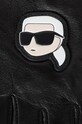 Kožené rukavice bez prstov Karl Lagerfeld čierna 230W3601