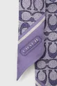 Шелковый платок на шею Coach фиолетовой