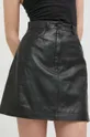Kožená sukňa HUGO čierna