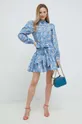 Βαμβακερή φούστα Custommade Rhema μπλε