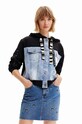 Desigual fustă din denim imprimeu albastru 23SWFD17