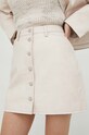 Samsoe Samsoe fusta de piele uni roz F23100202