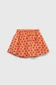 United Colors of Benetton spódnica bawełniana dziecięca pomarańczowy
