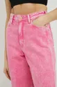 ostry różowy Wrangler jeansy bawełniane Barrel