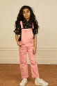 розовый Детский хлопковый комбинезон Mini Rodini Для девочек