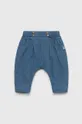 голубой Хлопковые штаны для младенцев United Colors of Benetton Для девочек