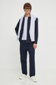 Samsoe Samsoe pantaloni de bumbac M22400031 bleumarin SS24