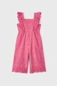 Mayoral kombinezon bawełniany dziecięcy 3845.6E.MINI różowy SS23