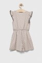Sisley kombinezon bawełniany dziecięcy 4HEPYT005.G.SEASONAL beżowy SS23