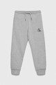 Calvin Klein Jeans spodnie dresowe bawełniane dziecięce IU0IU00285.PPYX szary SS23