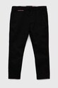 Dětské kalhoty Tommy Hilfiger látka černá KB0KB07392.PPYX