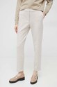 hlače s primesjo volne Tommy Hilfiger WW0WW37336.PPYX bež SS23