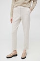 παντελόνι από μείγμα μαλλιού Tommy Hilfiger WW0WW37336.PPYX μπεζ SS23