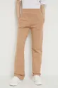 HUGO spodnie dresowe bawełniane brązowy