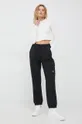 Calvin Klein Jeans pamut melegítőnadrág fekete