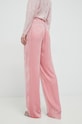 Odzież Custommade spodnie z jedwabiem Pamela 999365534 różowy