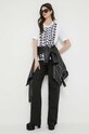Love Moschino spodnie z domieszką lnu W.P.B11.80.T.465A czarny SS23