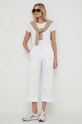 Lauren Ralph Lauren spodnie z elastanem biały 200876606