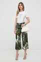 Льняные брюки Guess W3GB38.WCWA0 зелёный SS23
