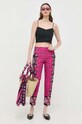 Red Valentino spodnie bawełniane 2R0RBG856SL fioletowy SS23