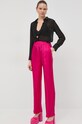 Red Valentino spodnie jedwabne 2R3RBG456M1 różowy SS23