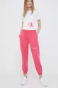 Παντελόνι φόρμας Calvin Klein Jeans ροζ
