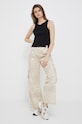 Calvin Klein Jeans pantaloni de bumbac J20J221071.PPYX bej SS23