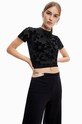 Odzież Desigual spodnie 23SWPK10 czarny
