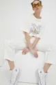 Βαμβακερό παντελόνι Billabong λευκό