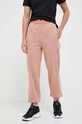 Βαμβακερό παντελόνι adidas by Stella McCartney στάμπα πορτοκαλί HR2190