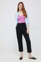 Tommy Hilfiger pantaloni din amestec de in WW0WW38728.PPYX negru SS23