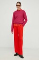 Samsoe Samsoe pantaloni F23100171 portocaliu SS23