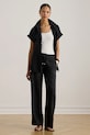 Odzież Lauren Ralph Lauren spodnie lniane 200735136 czarny