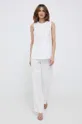 λευκό Λινό παντελόνι Polo Ralph Lauren