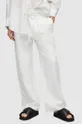 Lanene hlače AllSaints bijela