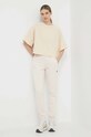Памучен спортен панталон adidas Originals IA6477 бежов SS24