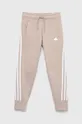 бежевий Дитячі спортивні штани adidas G FI 3S Для дівчаток