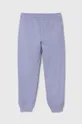 Дитячі бавовняні штани United Colors of Benetton фіолетовий
