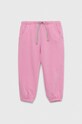 United Colors of Benetton spodnie dresowe bawełniane dziecięce bawełna różowy 3J68GF01W.P.SEASONAL