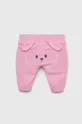 розовый Хлопковые штаны для младенцев United Colors of Benetton Для девочек