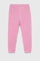United Colors of Benetton spodnie bawełniane dziecięce różowy