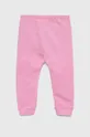 Pamučne hlače za bebe United Colors of Benetton roza