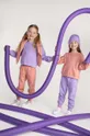 różowy Coccodrillo spodnie dresowe bawełniane dziecięce Dziewczęcy