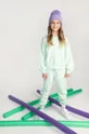 бірюзовий Дитячі бавовняні штани Coccodrillo Для дівчаток