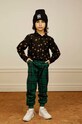 Детские хлопковые штаны Mini Rodini хлопок зелёный 2313010875