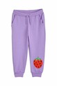 Mini Rodini spodnie dresowe bawełniane dziecięce 2323015645 fioletowy SS23