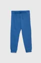 niebieski United Colors of Benetton spodnie dresowe bawełniane dziecięce Dziecięcy